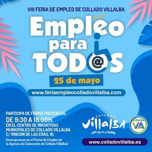 Abiertas las inscripciones para la VIII Feria del Empleo de Collado Villalba, que se celebra el 25 de mayo