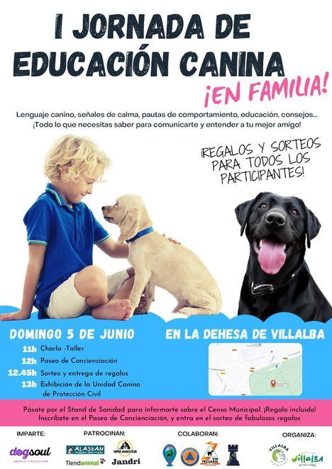 La Dehesa de Collado Villalba acoge el domingo la I Jornada de Educación Canina en Familia