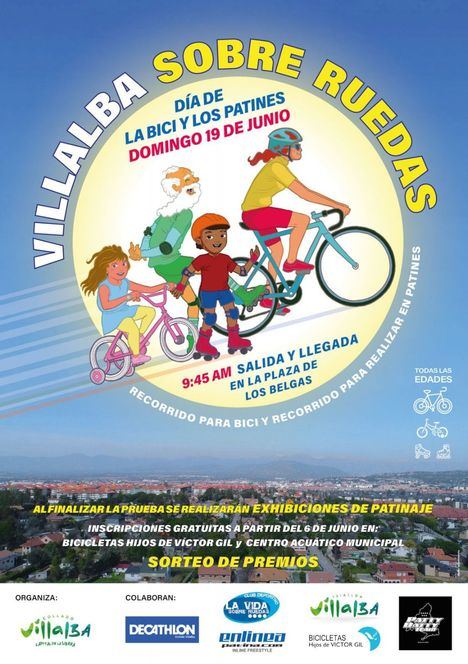 El evento Villalba sobre ruedas unirá el 19 de junio usuarios de bicicletas y patines en la Plaza de los Belgas