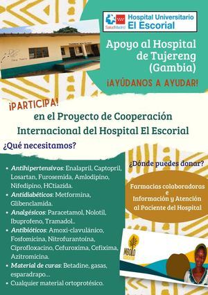 Galapagar se une a la recogida de medicamentos y material sanitario del Hospital El Escorial para Gambia