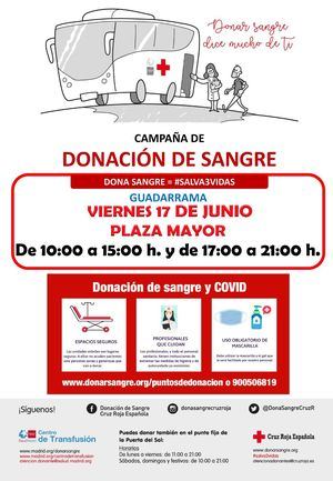 Este viernes, la Semana de la Donación de Sangre llega a Guadarrama con una unidad móvil
 