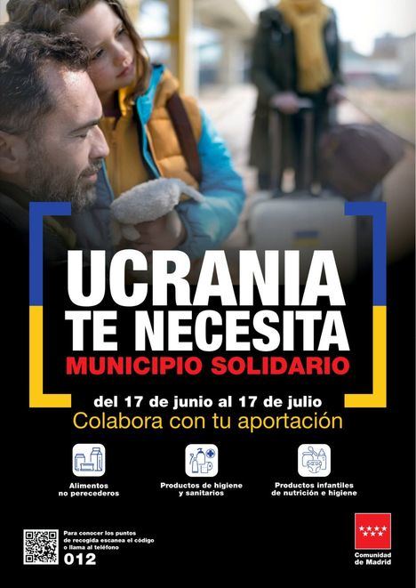 Majadahonda se suma a la campaña solidaria ‘Ucrania te necesita’ recogiendo donaciones en el Polideportivo