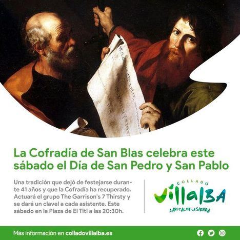 La Cofradía de San Blas de Collado Villalba celebra este sábado el Día de San Pedro y San Pablo
