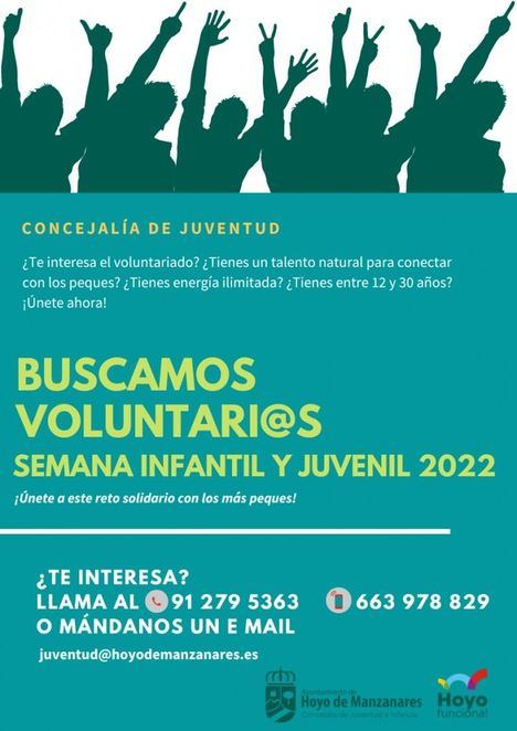 El Ayuntamiento de Hoyo de Manzanares busca voluntarios para la Semana Infantil
