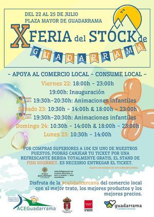 Guadarrama acoge del 22 al 25 de julio la Feria de las Oportunidades y el Stock en la Plaza Mayor