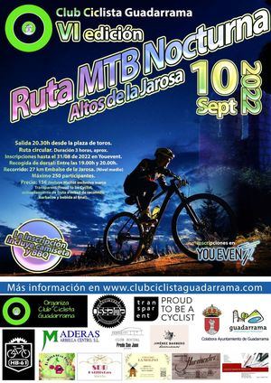 Abiertas las inscripciones para la VI Ruta MTB Nocturna Altos de la Jarosa en Guadarrama