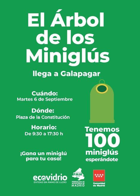 Ecovidrio instala este martes un Árbol de Miniglús en Galapagar para promover el reciclaje de vidrio