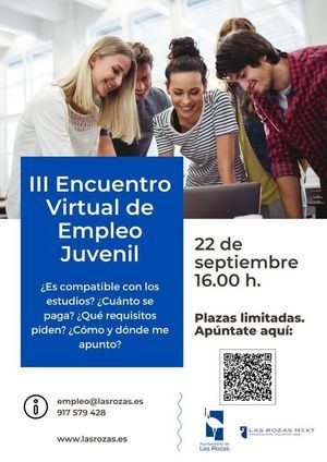 Las Rozas acoge el 22 de septiembre el III Encuentro Virtual de Empleo Juvenil