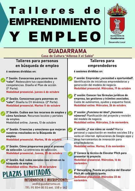 Dos cursos gratuitos ayudarán a desempleados y emprendedores de Guadarrama a mejorar su acceso laboral