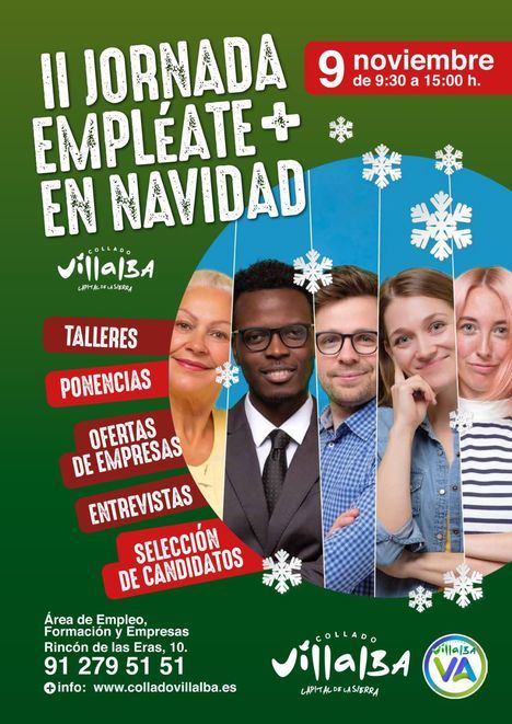 Este miércoles, 9 de noviembre, Collado Villalba celebra la Jornada ‘Empléate más en Navidad’