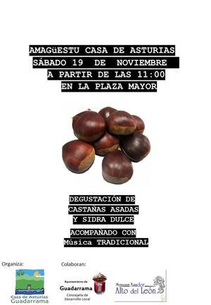 Castañas asadas y música para celebrar el ‘Amagüestu’ con la Casa de Asturias en Guadarrama