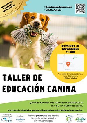 Collado Villalba ofrece un Taller gratuito de Educación Canina este domingo
