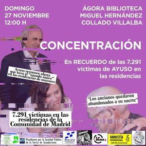 Una concentración en Collado Villalba recordará el domingo a los fallecidos en las residencias a causa del COVID