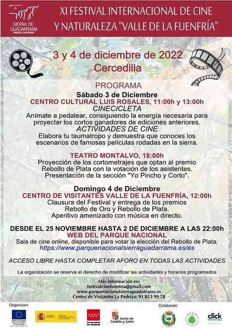 Cercedilla acoge el XI Festival Internacional de Cine y Naturaleza ‘Valle de La Fuenfría’