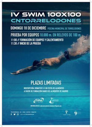 El reto Swim 100x100 recaudará fondos en Torrelodones a beneficio del Banco de Alimentos