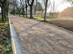 La renovación de la zona verde de la calle Playa de Gandía, en Las Rozas, culminará en pocos días