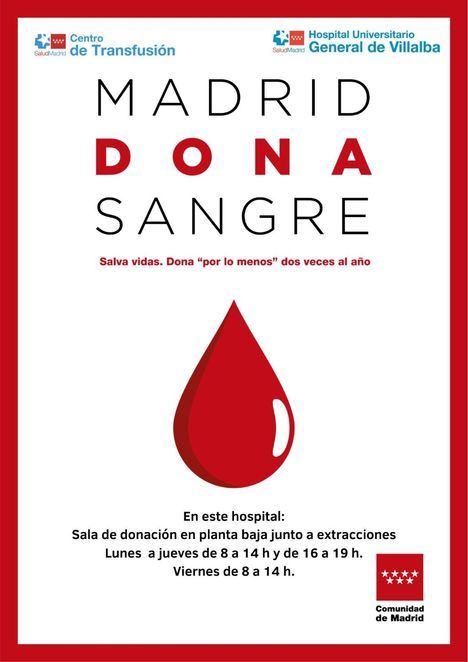 El Hospital Universitario General de Villalba se suma al Maratón simultáneo de donación de sangre