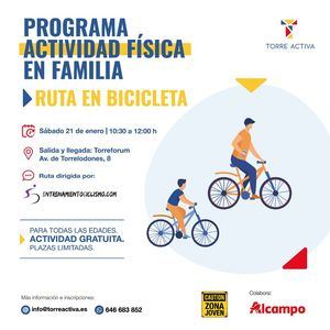 El programa de actividad física en familia de Torrelodones propone una ruta en bicicleta
