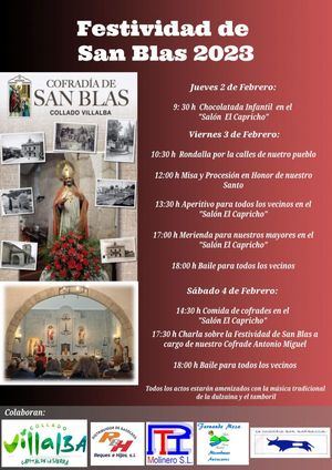 Collado Villalba celebra del 2 al 4 de febrero la festividad de San Blas