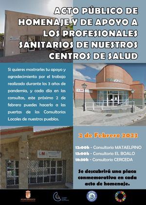 Homenaje a los sanitarios de los centros de salud de El Boalo, Cerceda y Mataelpino