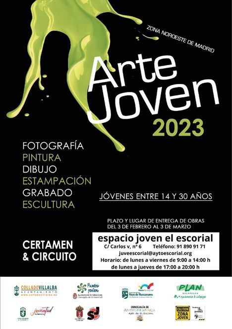 El Escorial invita a los jóvenes artistas locales a participar en el XX Certamen de Arte Joven de la Zona Noroeste