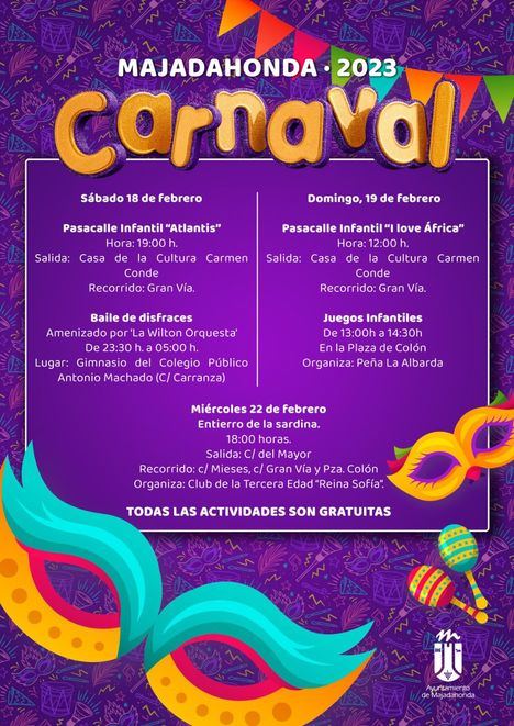 Actividades para toda la familia en el Carnaval de Majadahonda