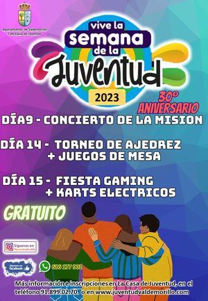 Valdemorillo celebra del 9 al 15 de abril la Semana de la Juventud