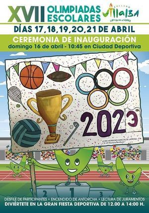 Cartel de las Olimpiadas Escolares, obra de la alumna de 5ºA del Colegio Mariano Benlliure, Leire Herreno García de la Rosa