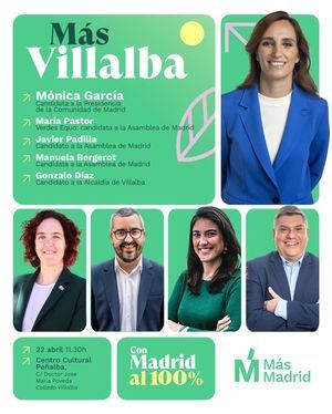 Más Madrid y Verdes-Equo presentarán este sábado su candidatura para Collado Villalba con Mónica García
