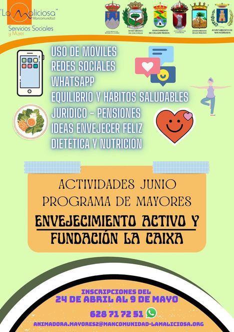 La Mancomunidad La Maliciosa abre las inscripciones para las actividades de mayores de junio