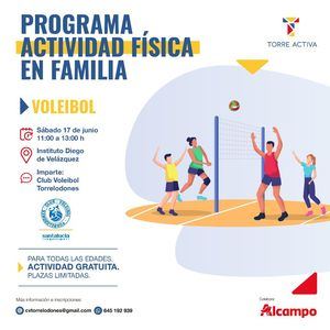 El Programa de Actividad Física en Familia de Torrelodones propone una actividad de voleibol