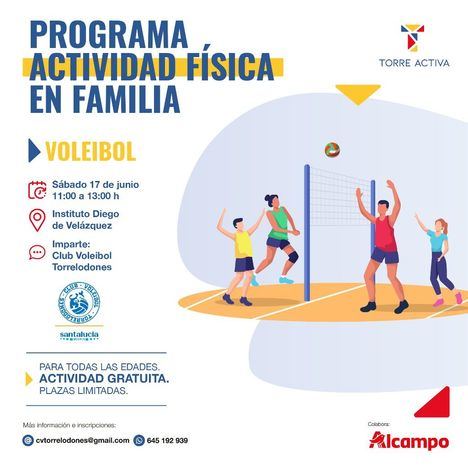 El Programa de Actividad Física en Familia de Torrelodones propone una actividad de voleibol