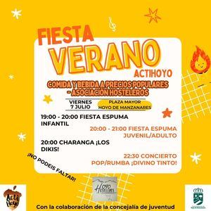 La Asociación ActiHoyo celebra este viernes su Fiesta de Verano en la Plaza Mayor de Hoyo de Manzanares