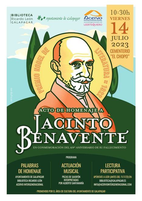 Galapagar rendirá homenaje al escritor Jacinto Benavente en el aniversario de su fallecimiento