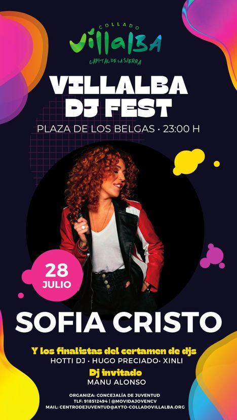 Xinli, Hotti DJ y Hugo Preciado actuarán en el DJ Fest de Collado Villalba junto a Sofía Cristo, y DJ Manu Alonso