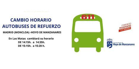 La Línea 611 de autobuses adapta sus horarios para los estudiantes de Hoyo que van al IES de Las Matas