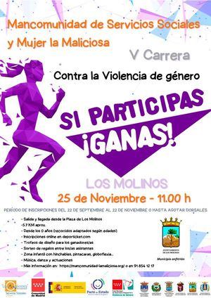 El próximo 25 de noviembre se celebrará la V Carrera Contra la Violencia de Género de la Mancomunidad La Maliciosa