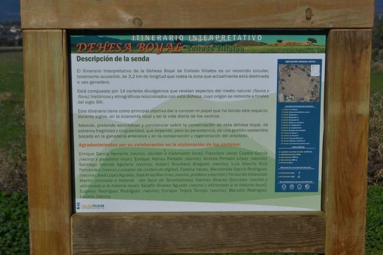 El circuito de la Dehesa Boyal de Collado Villalba incorpora carteles explicativos sobre flora, fauna, historia y etnografía