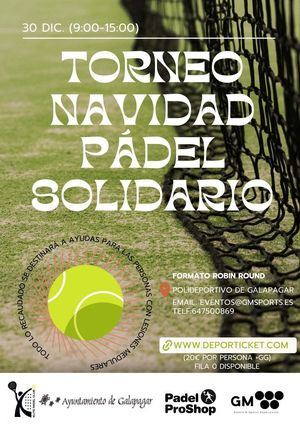 Galapagar acoge el 30 de diciembre un torneo navideño de pádel solidario