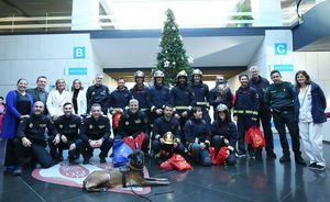 Visita navideña sorpresa de las fuerzas de seguridad al Hospital de Collado Villalba