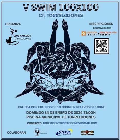 El Club de Natación de Torrelodones organiza un 100x100 solidario para el 14 de enero