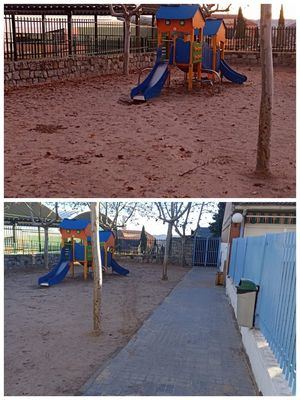 Galapagar implementa un servicio de limpieza de patios, jardines y accesos de los colegios públicos