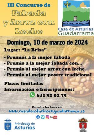 La Casa de Asturias en Guadarrama convoca su III Concurso de Fabada y Arroz con leche