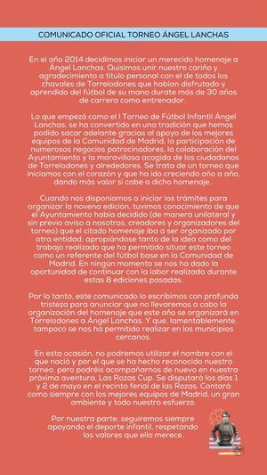 La empresa Play Out ya no estará en la organización del Torneo Ángel Lanchas de Torrelodones