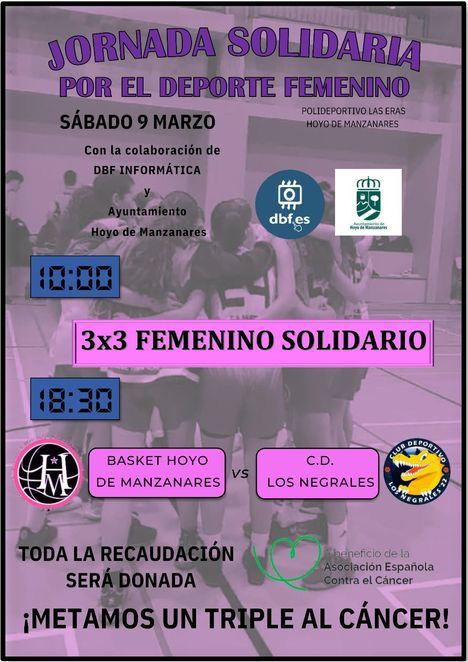 II Jornada Solidaria en el Club de Basket Hoyo de Manzanares por la igualdad y la lucha contra el cáncer