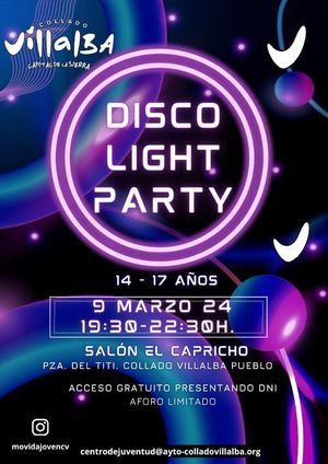 El Salón El Capricho de Collado Villalba acoge este sábado su primer Disco Light Party