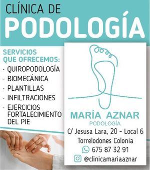 Clínica de Podología María Aznar, todos los servicios para cuidar de tus pies