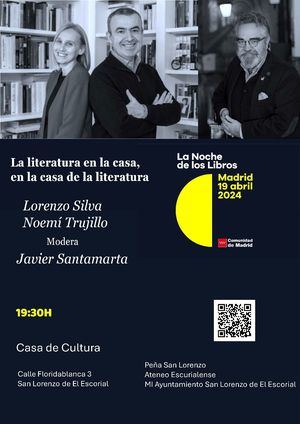 Lorenzo Silva y Noemí Trujillo celebrarán La Noche de los Libros en San Lorenzo de El Escorial