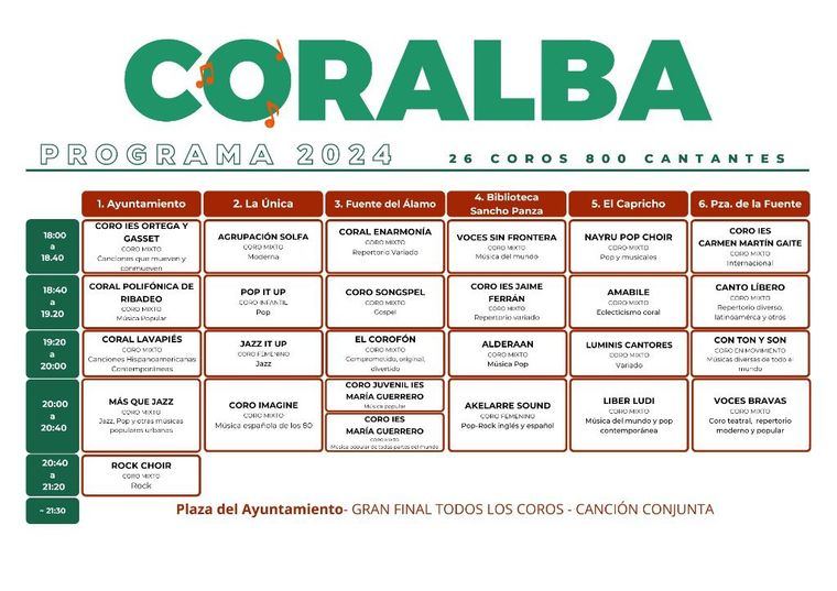 Más de 750 voces se unirán en la tercera edición del Festival de Música Coral de Collado Villalba, Coralba 2024
