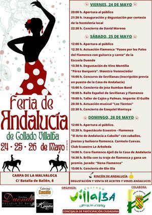 La Feria de Andalucía de Collado Villalba ofrecerá gastronomía, cante, baile y una exhibición ecuestre